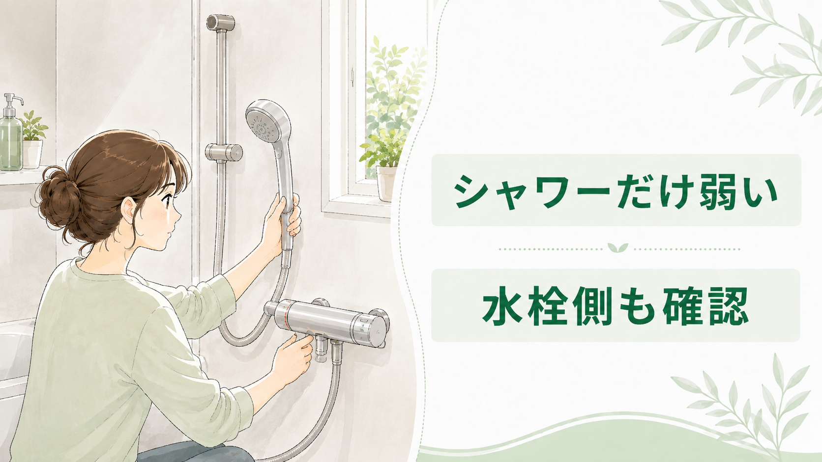 シャワーだけお湯が弱いときにシャワーヘッドホース水栓を確認する