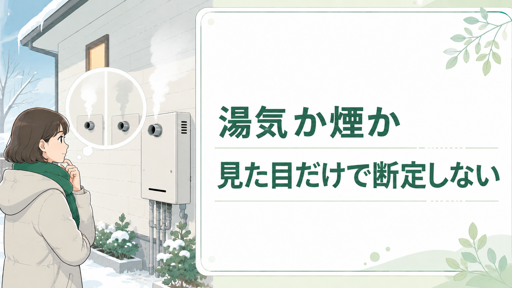 給湯器の湯気か煙かを見た目だけで断定せずほかの症状も確認する
