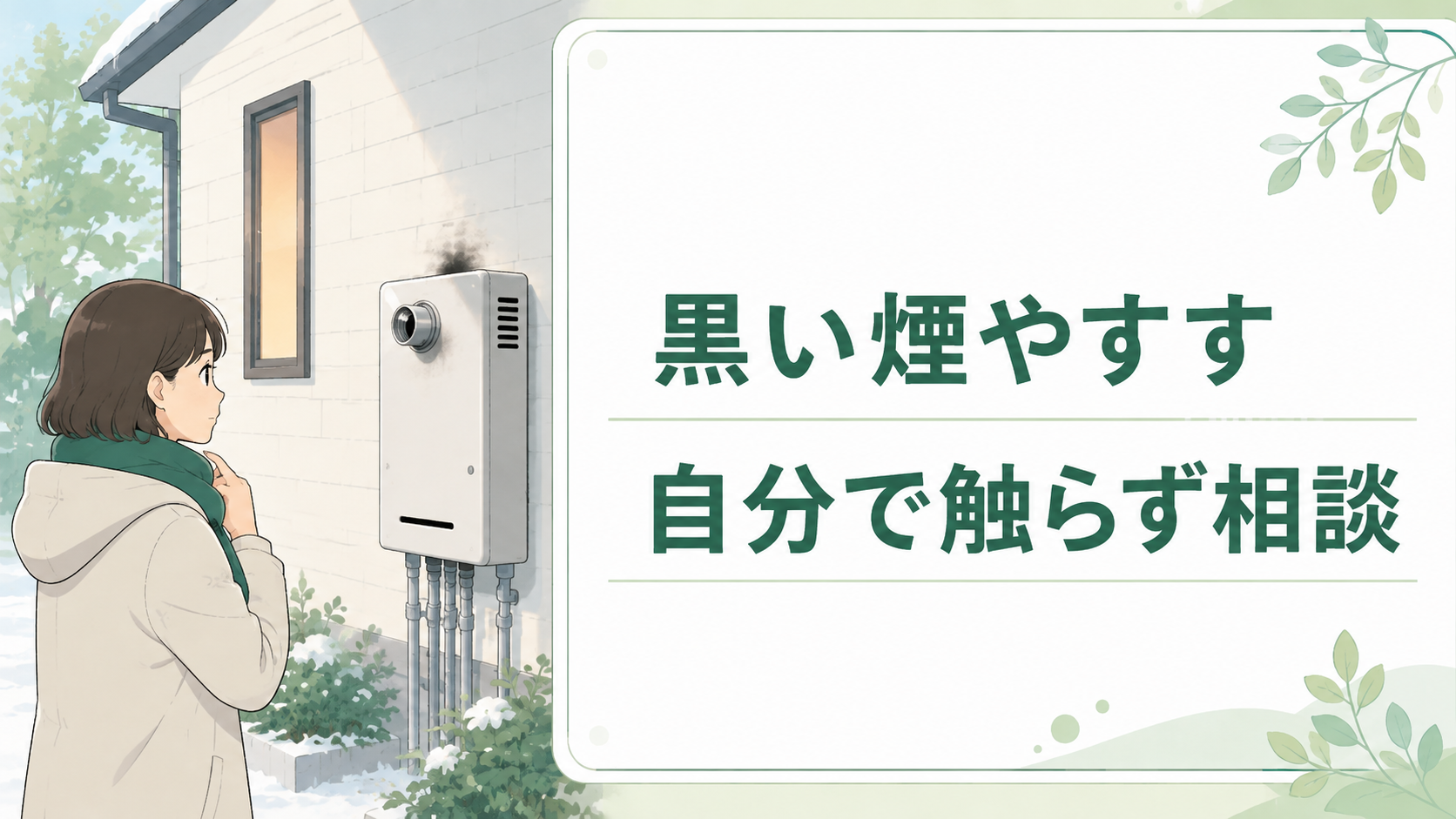 給湯器に黒い煙やすすのような汚れがあるときは自分で触らず相談する