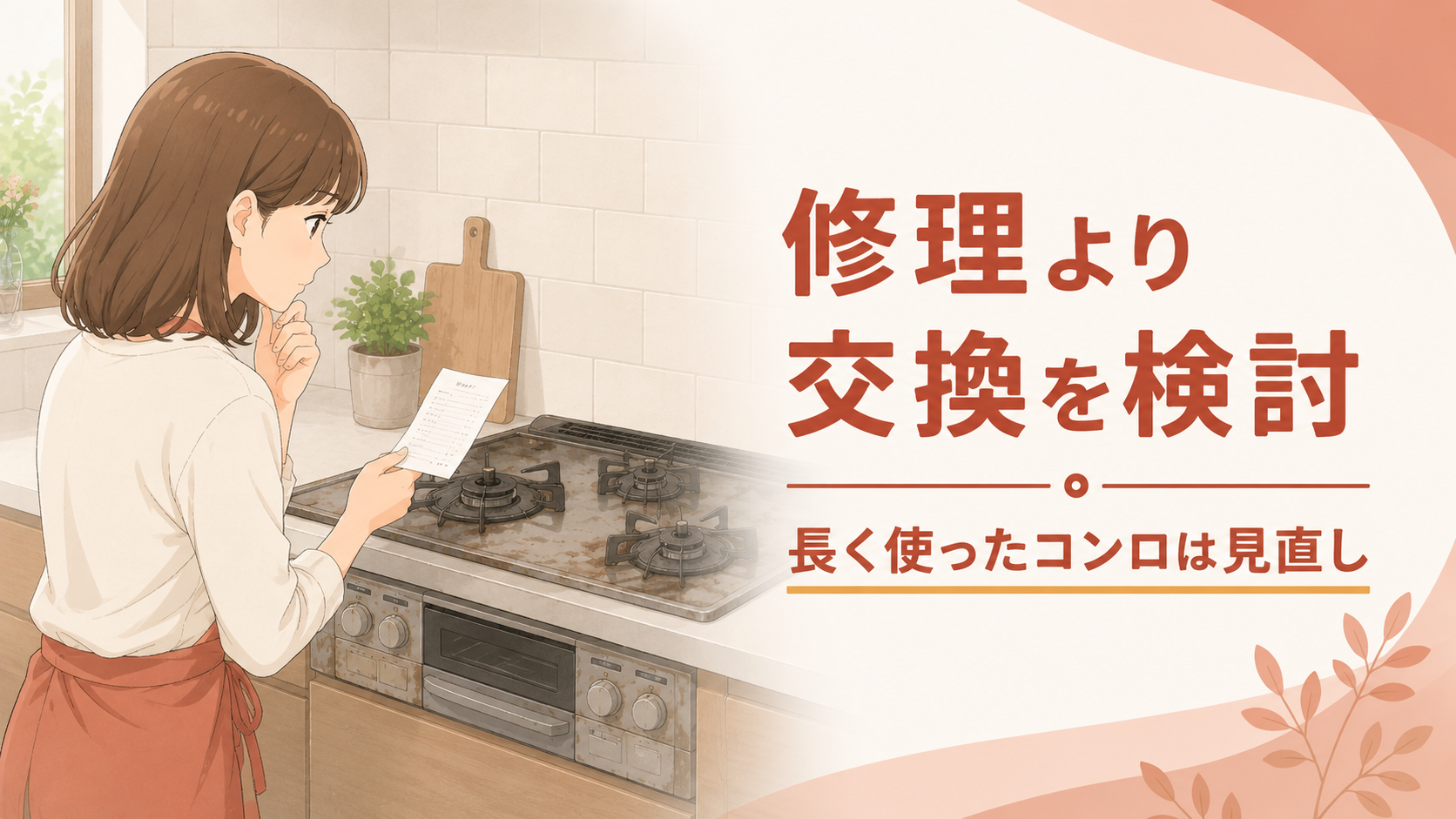 長く使ったガスコンロで修理より交換を検討する目安
