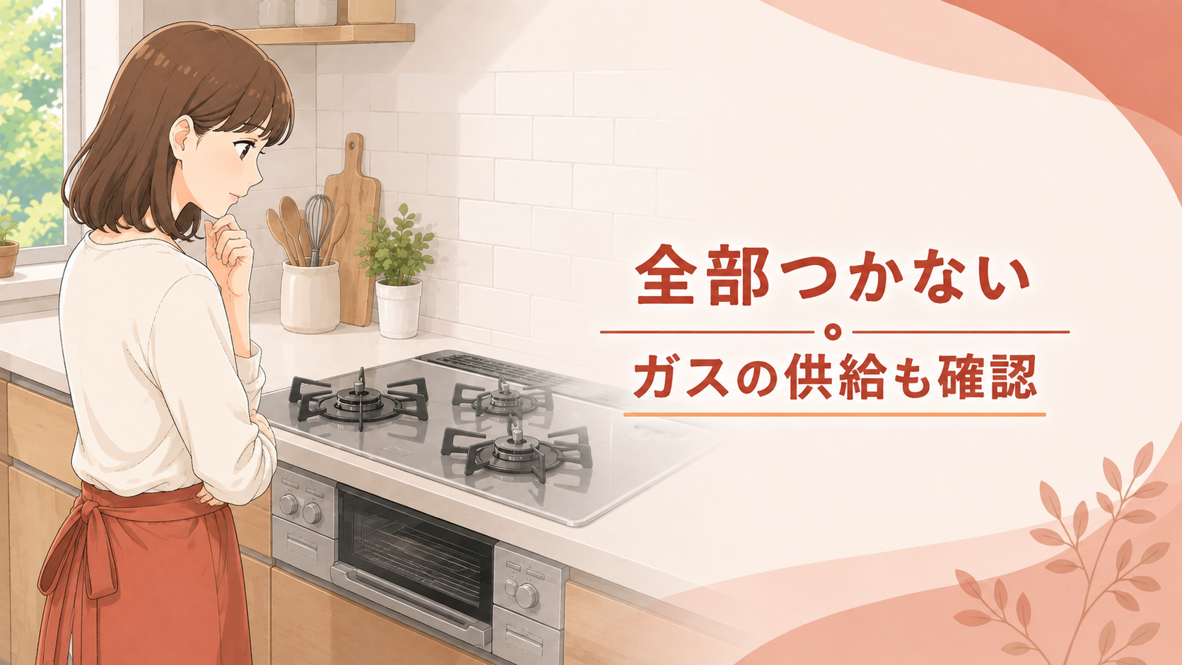 すべて点火しないガスコンロの電池と供給状態を確認する住まい手