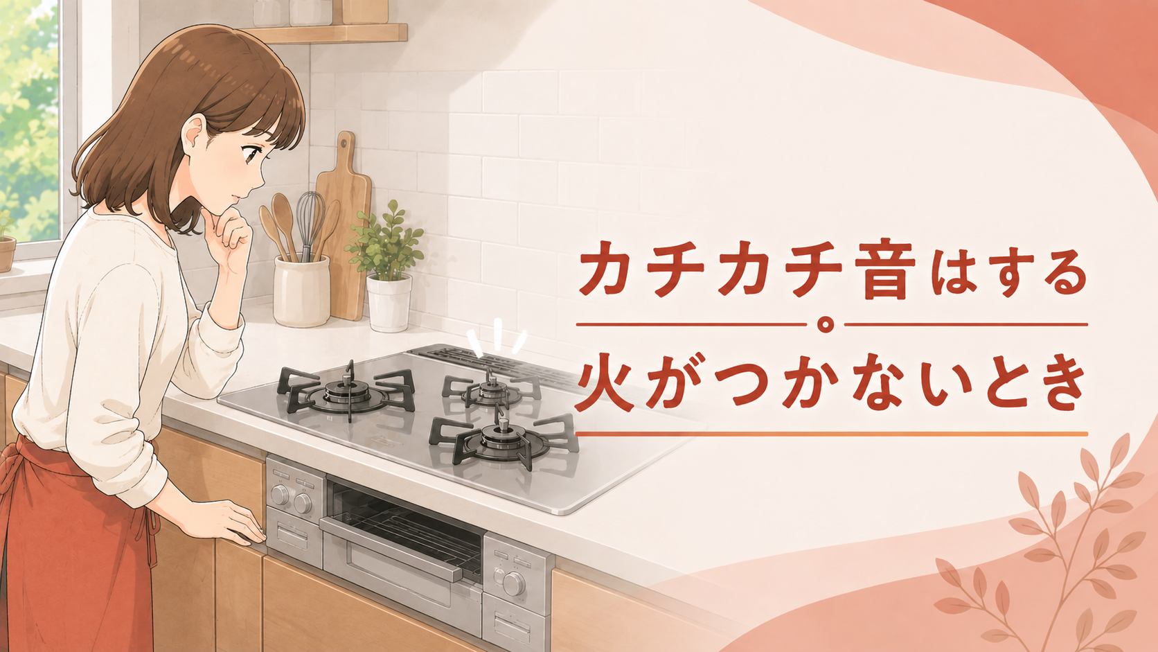 カチカチ音はするが点火しないガスコンロを確認する住まい手