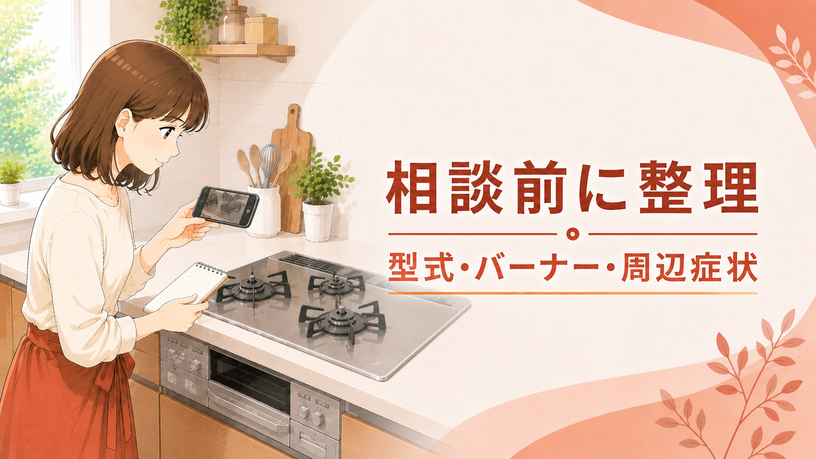 相談前にコンロ全体と型式ラベルを撮影して症状を整理する住まい手
