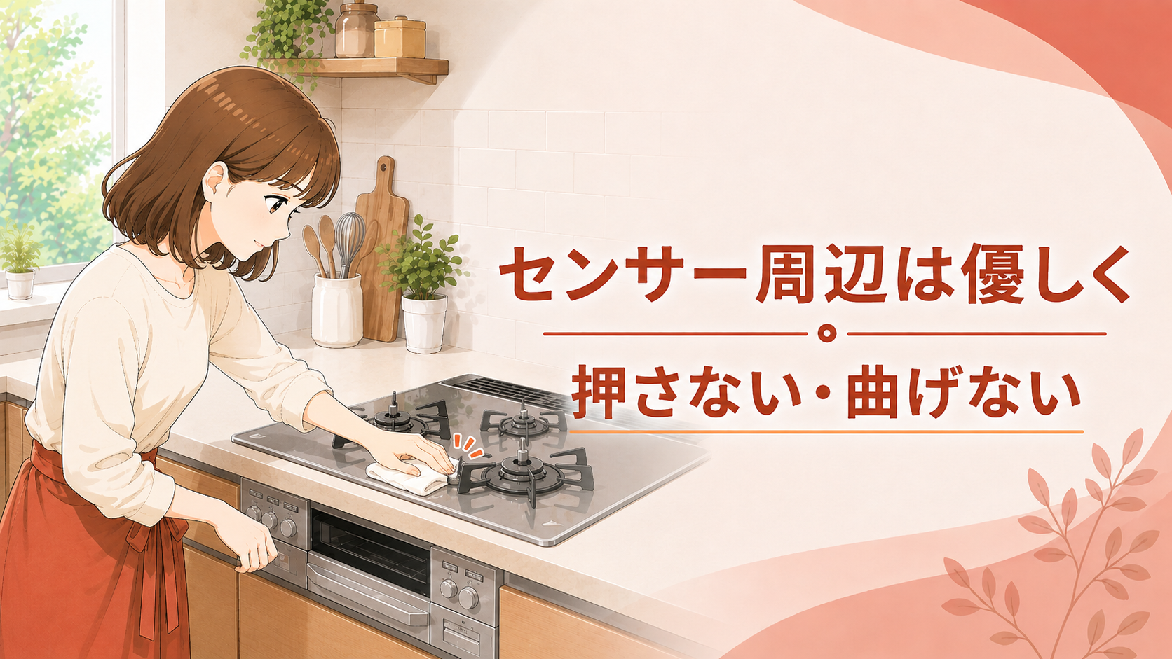 点火プラグや温度センサー周辺を優しく掃除する様子