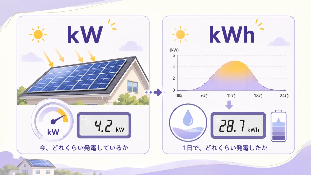 kWとkWhの違いを電力と電力量で整理した図解