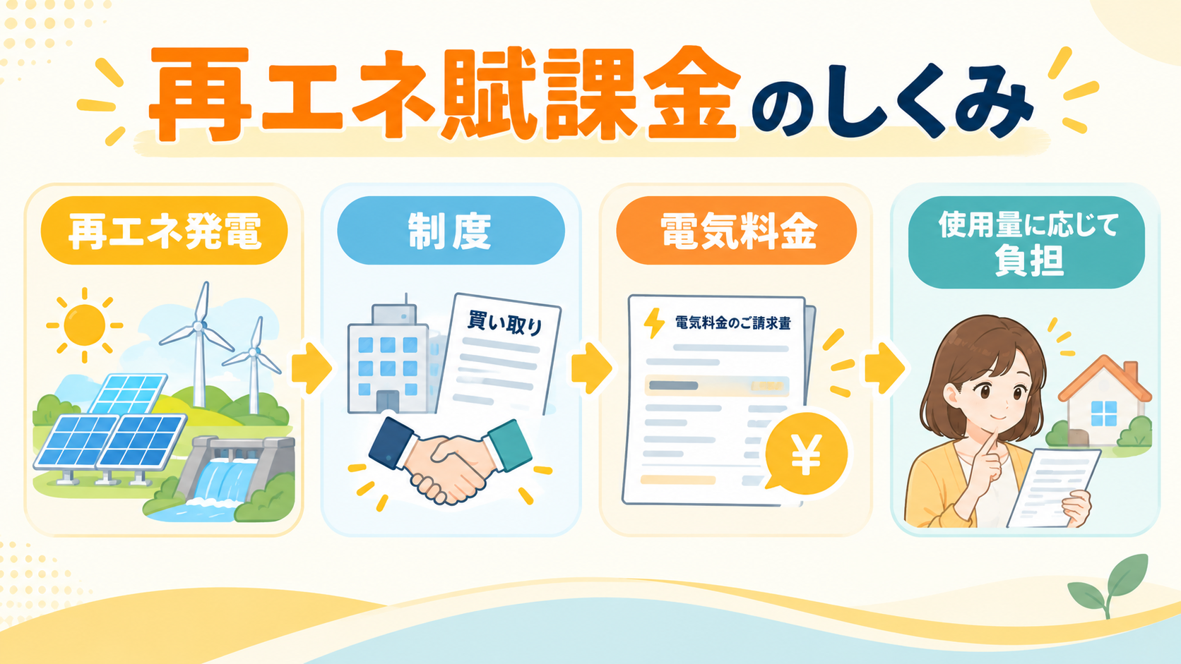 再エネ賦課金のしくみを示した図解