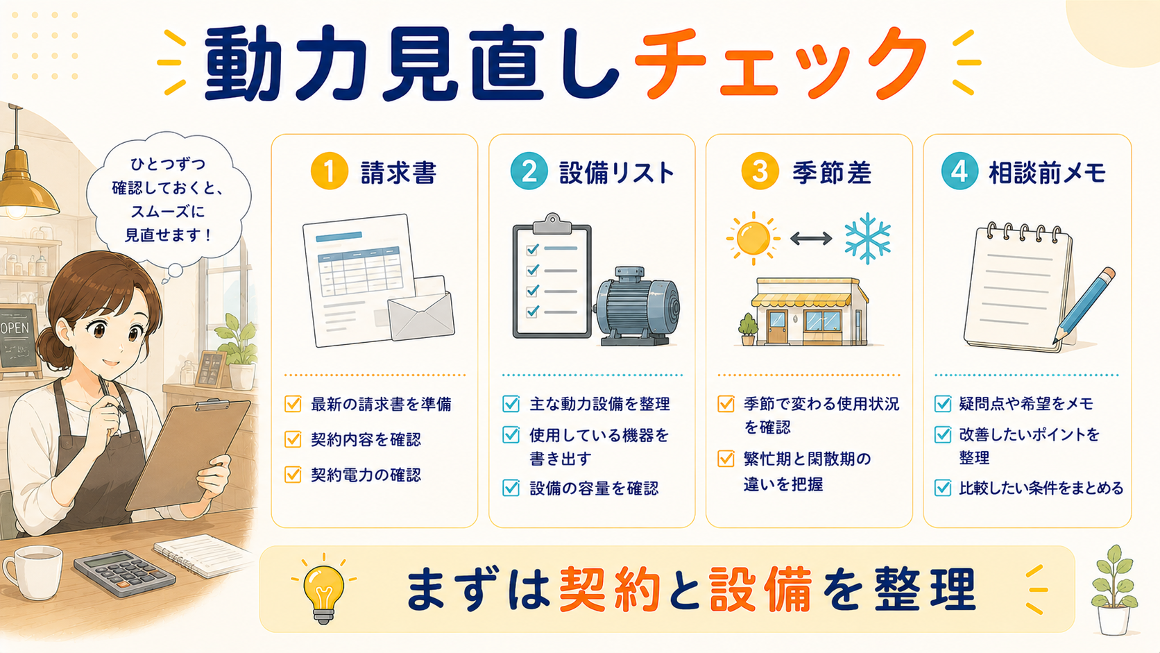 低圧電力を見直す前のチェックリスト