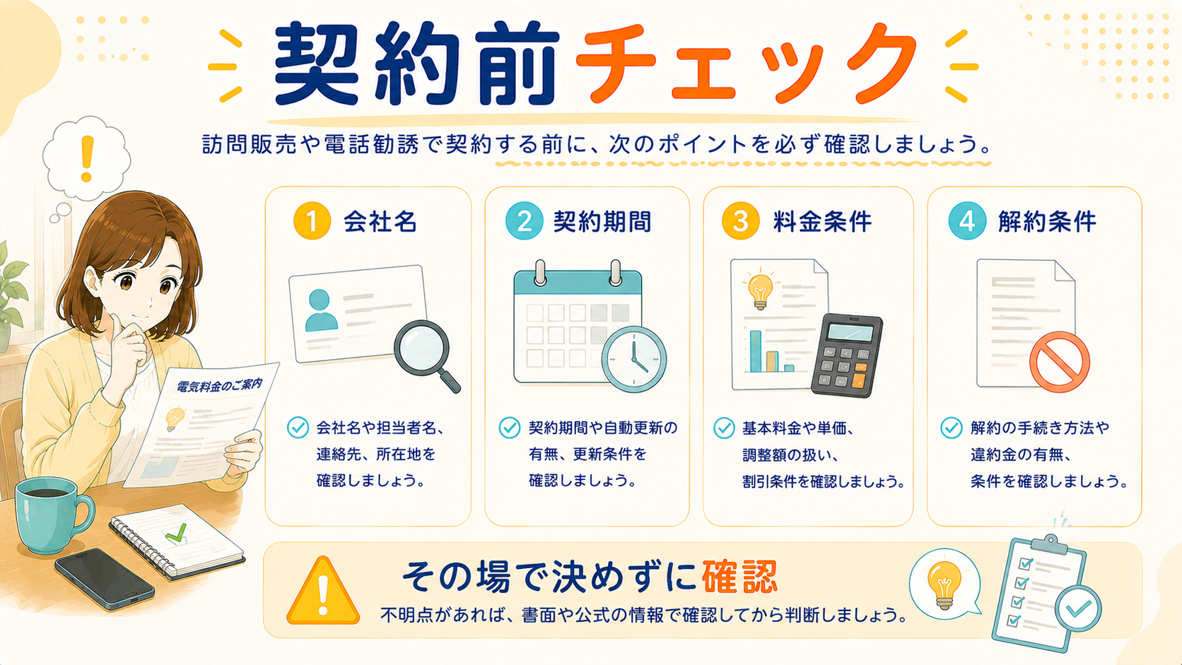 訪問販売・電話勧誘の契約前チェックリスト